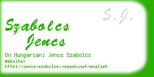 szabolcs jencs business card